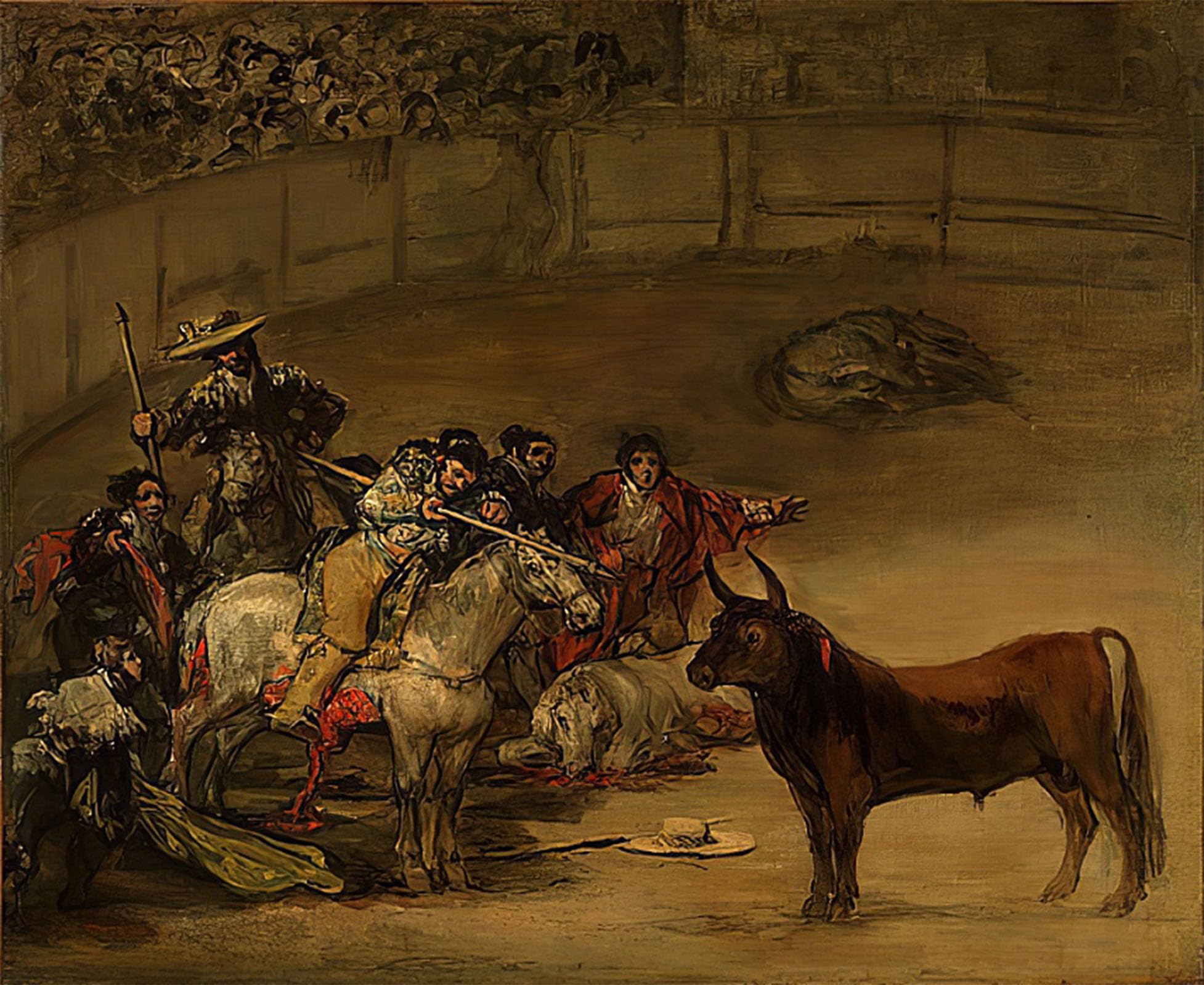POSTERIIk Famous Modern Artwork Art Mural Stierkampf Suerte De Varas by Francisco De Goya Oil Paintings Pictures for Home Decor 60x90cm