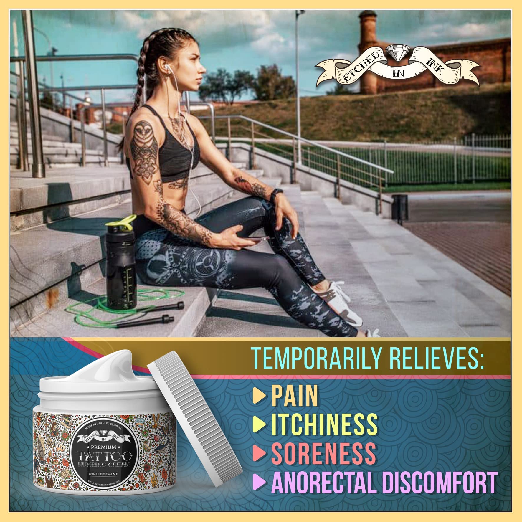 Etched in Ink Premium Tattoo Numbing Cream Numbing Cream for