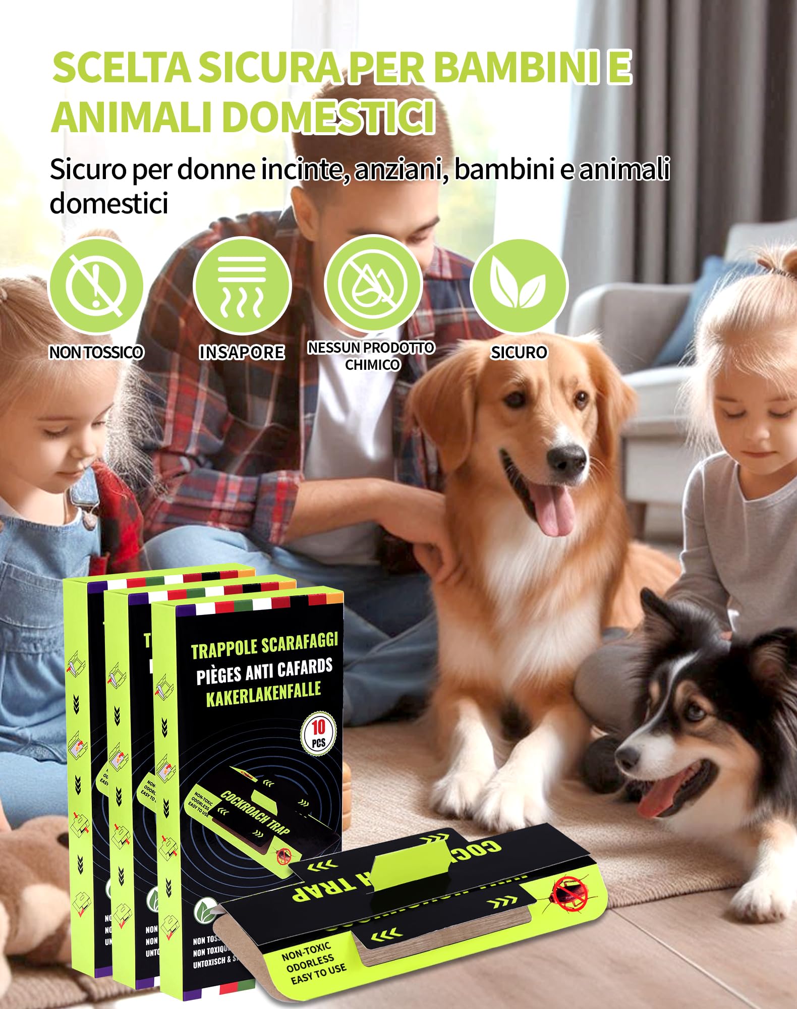 30 Pezzi Trappole Scarafaggi e Blatte Atossico e Insapore Trappola per Eliminare Scarafaggi Anti Blatte per Casa, Cucina, Soggiorno, Bagno, Ufficio, ecc, Proteggi i Bambini e gli Animali Domestici