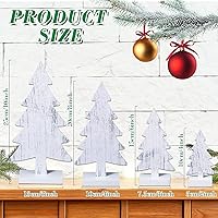 Vista 2 de 4 piezas de madera para árbol de Navidad decoración de mesa de madera rústica árboles de Navidad centros de mesa decoración de bandeja escalonada