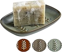 Vista 16 de Jabonera de cerámica con soporte, elevador de jabón para jabón de barra y esponja, jaboneras de ducha para baño y cocina, bandeja para guardar jabón