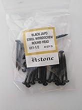 Astone Black Japanned Round Head Wood Screws (25, 8 x 1 1/2")