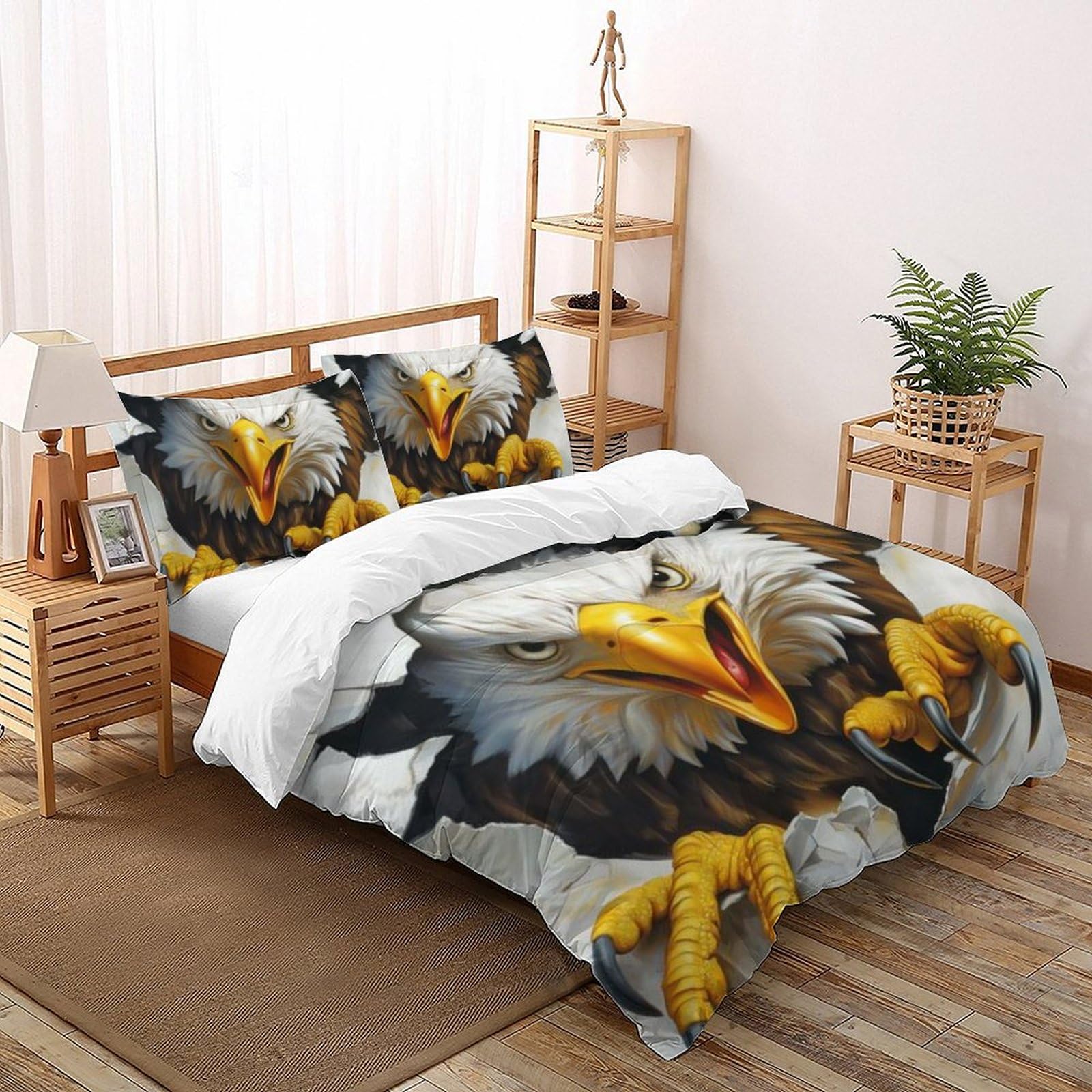 Housse de couette 220x240 animaux 3D pour lit enfant grand format avec zip pratique