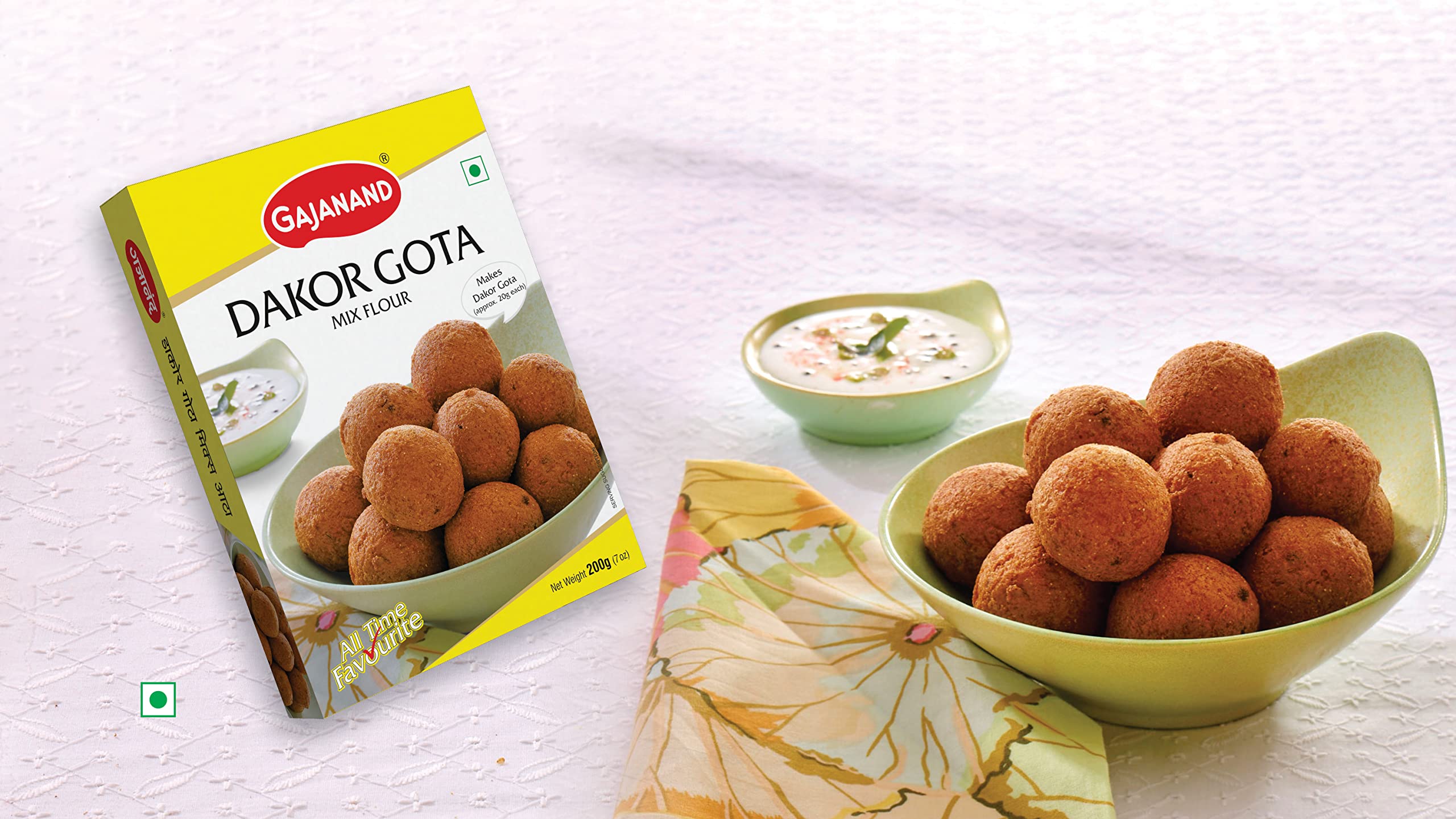 GAJANAND Instant Dakor Gota Mix Flour | Ready to Cook Gujarati Snack Premix | Crispy & Fluffy Methi Gota Mix for Breakfast, Tea Time & Evening Snacks | 400 g (Pack of 2) 4