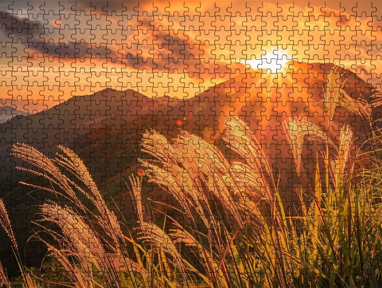 R2KH-728 puzzle dla dorosłych, 1000 elementów, wschód słońca, góry, wyzwania dla rodziny, gry zręcznościowe, dla dorosłych, wyzwania, prezent dla przyjaciół
