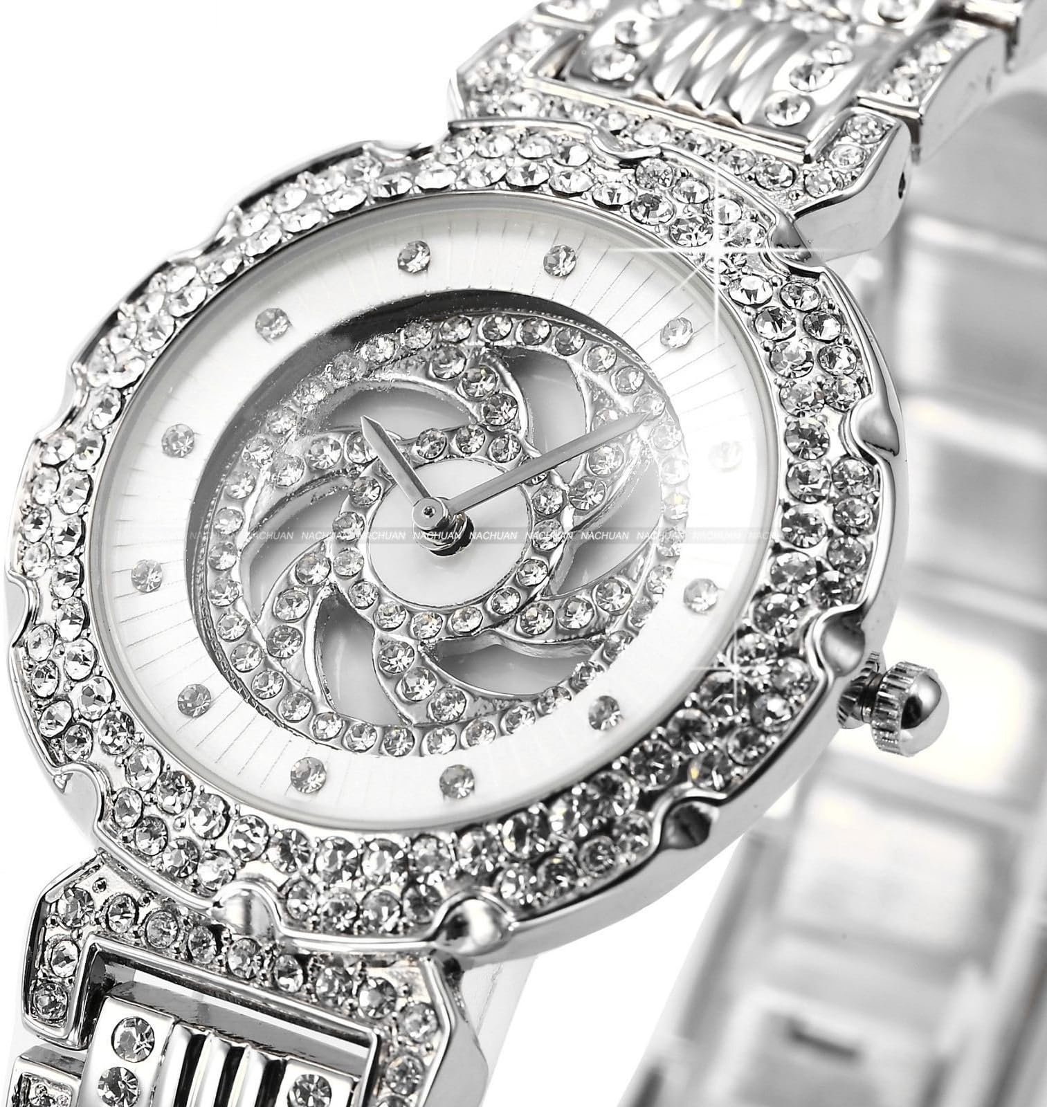 Classic Luxury Dress Styles Woman Watch Crystal Rotating Dial Lady Women Bracelet Quartz