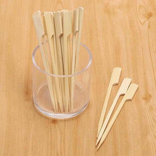 Miniatura 8 de Paquete de 200 pinchos de palas de madera de bambú de 4.7 pulgadas para cócteles, selecciones de cóctel para bebidas, palillos de dientes,