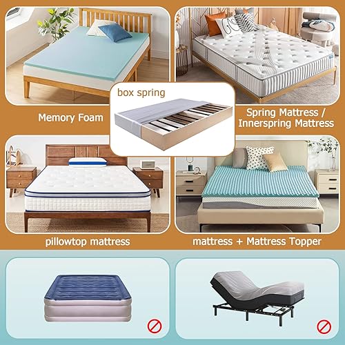 Miniatura 10 de Bedecor - Protector de colchón de seis lados con cremallera, impermeable, a prueba de ácaros y chinches, permite el paso del aire.