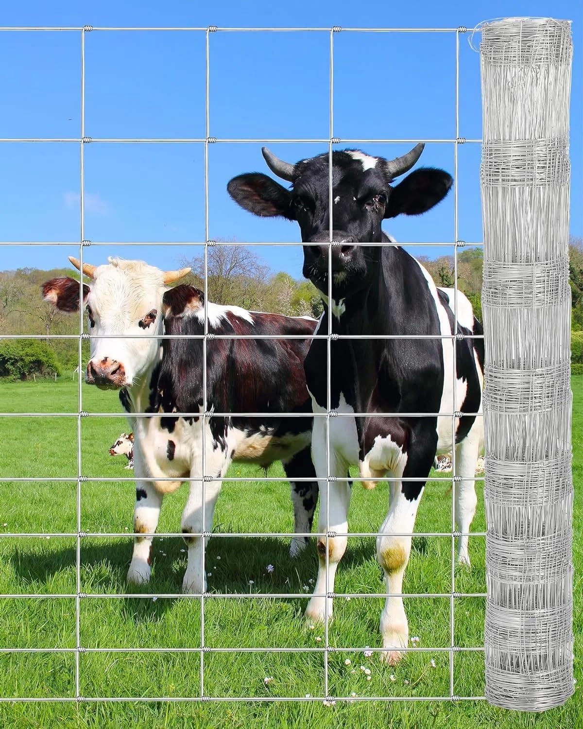 Photo 1 of Garvee Cattle Fence 4ft x 328ft - Heavy Duty Galvanized Wire Fence & Chain Link Fence for Hog, Goat, Sheep & Deer; Ideal As Goat Fencing, Deer Fence, Yard Protection & Livestock Cattle Panel