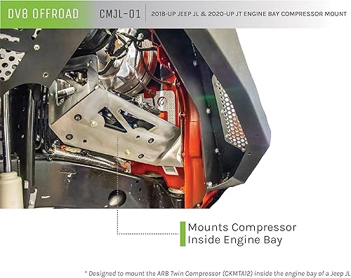 Miniatura 3 de Soporte de compresor de armario de aire para Jeep Wrangler JL 2018-2023 y Gladiator JT 2020-2023  Se adapta al interior del compartimiento del motor