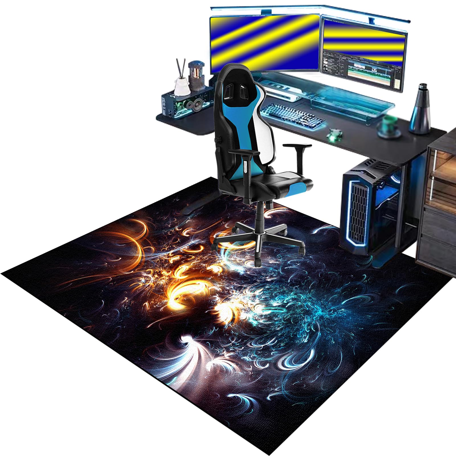 Floor Protector for Office Chair, Gaming Chair Mat for Hard floor, Office Carpet Protector Chair Mat for Home Office, Under Desk Office Rug, Computer Desk Chair Mat for Rolling Chair 120 x 140 cm