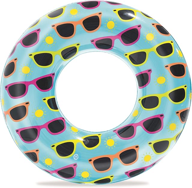 Bestway 36057-19 Inflatable Designer Rubber Swim Ring Float, Multi-Colour, 30 Inch