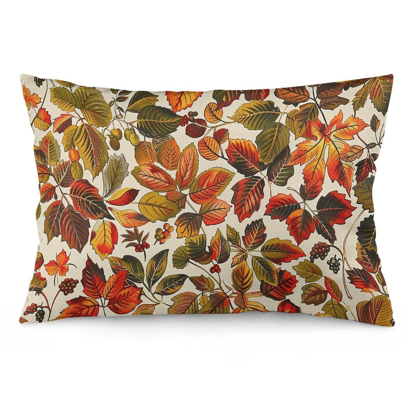 NTVOWPZO 2 Pack Decoration Throw Pillow Covers 16 "x24 Pillowcases Covers Leaves and Berries Pillowcases Modern Farmhouse Home Decor Sofa Cushions Covers for Couch Bed Living Room