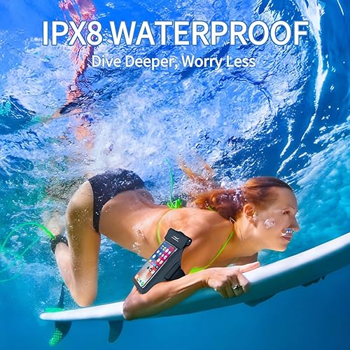Miniatura 3 de Funda impermeable 2 en 1 para teléfono y brazalete para teléfonos de hasta 6.7 pulgadas, IPX8 flotante a prueba de agua con correa desmontable,