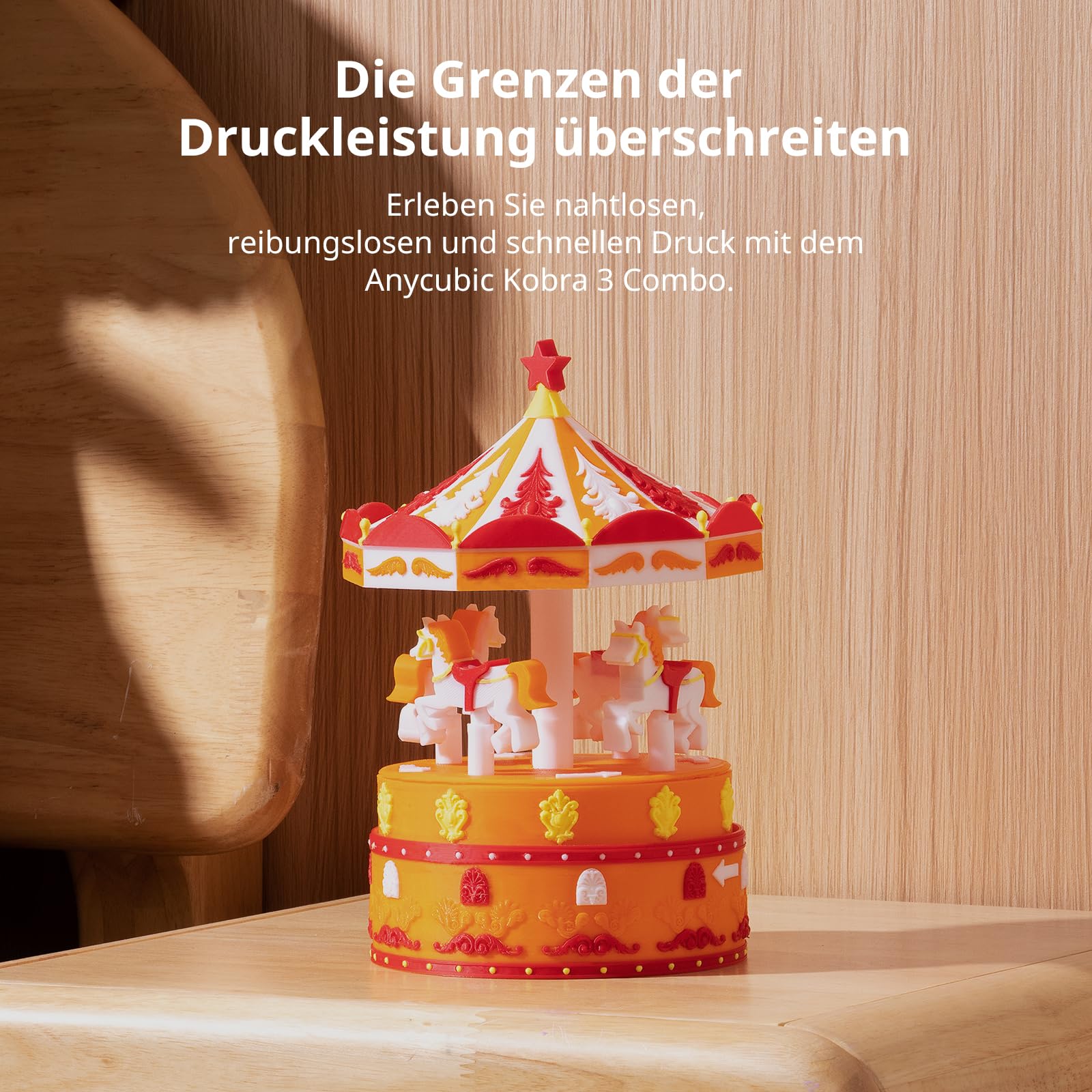 Anycubic Kobra 3 Combo 3D-Drucker, Mehrfarbendruck in 4 Farben, 600 mm/s hohe Geschwindigkeit, Trocknen von Filament während des Drucks, Auto Fortsetzung Druck, Größe 250 x 250 x 260 mm