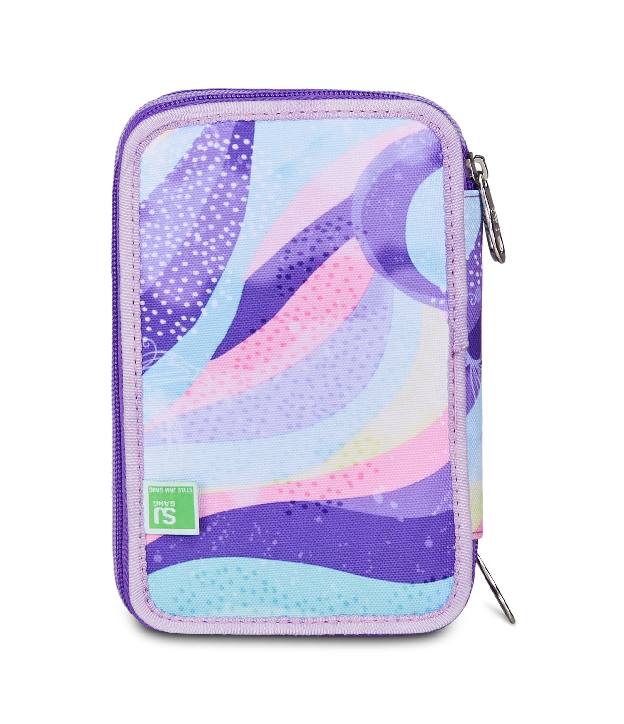 SJ GANG STYLE JAM GANG Astuccio Scuola 3 Zip, Rosa, Portapenne Triplo Scomparto Completo Di Penne, Matite, Colori, Accessori Zaino, Scuole Elementari, Bambina
