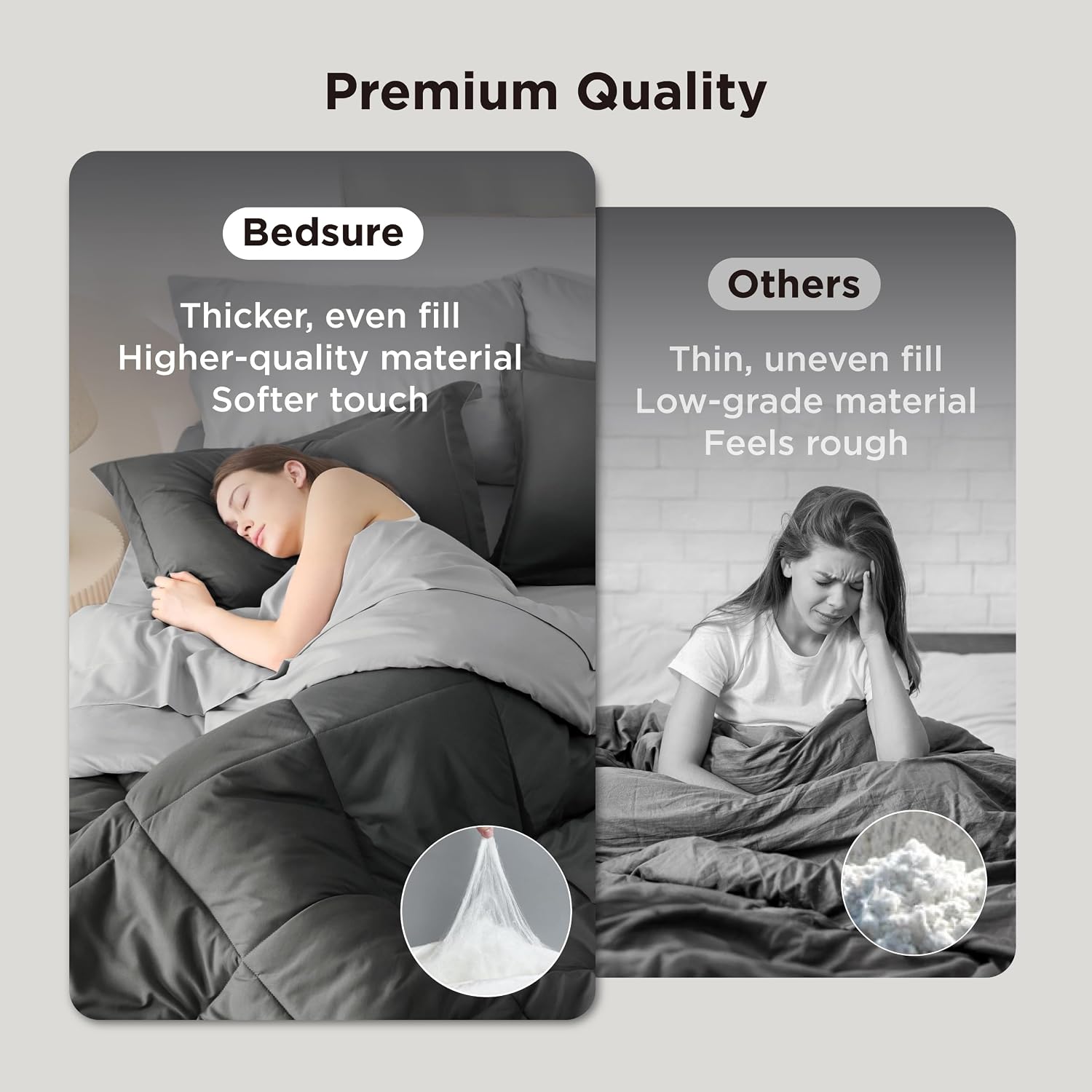 Charcoal Grey King Comforter Set - 7 Pieces Reversible Bedding, King Size Bed Set for All Seasons, Bed in a Bag with Down Alternative Comforter, Sheets, Pillowcases & Shams thumbnail