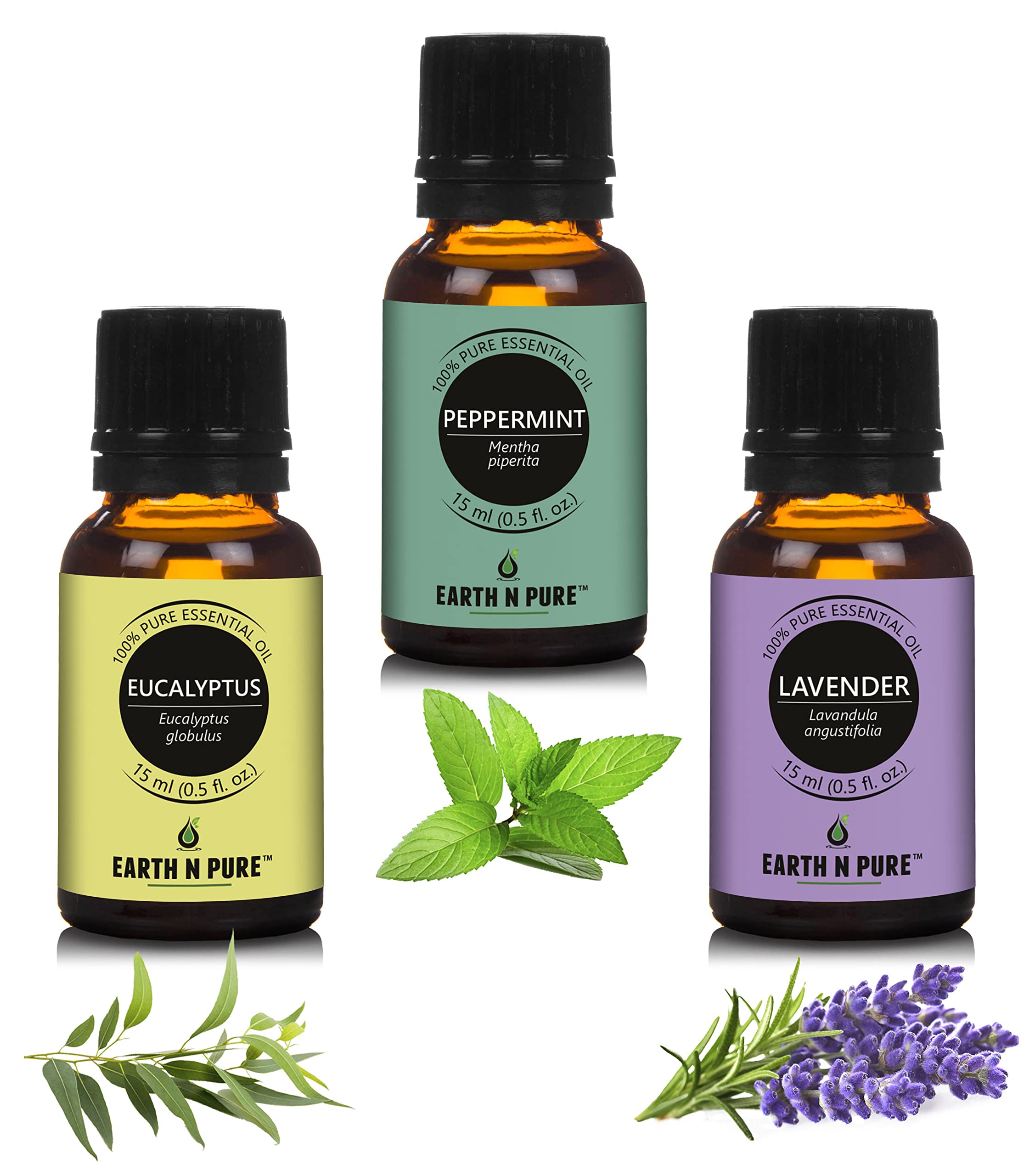 Earth N Pure Lavender, Peppermint & Eucalyptus Essential Oils | Pack Of 3 (15 ml each) | 100% Pure, Undiluted, Natural And Therapeutic Grade - Perfect for Aromatherapy, Skin Therapy & More-image-22