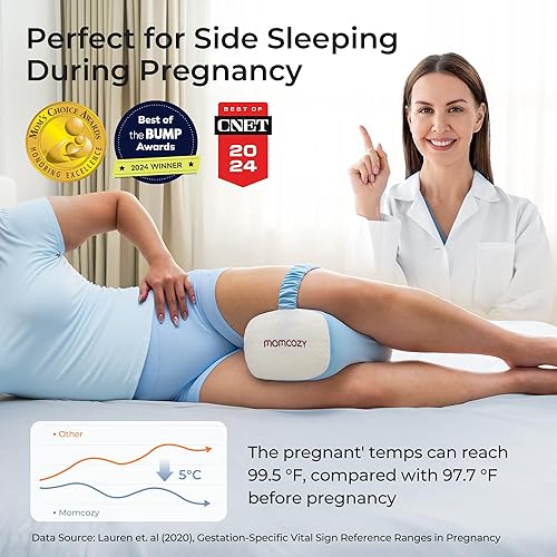 Miniatura 7 de Momcozy Almohada de rodilla para personas que duermen de lado con funda de enfriamiento, espuma viscoelástica suave, alineación de columna