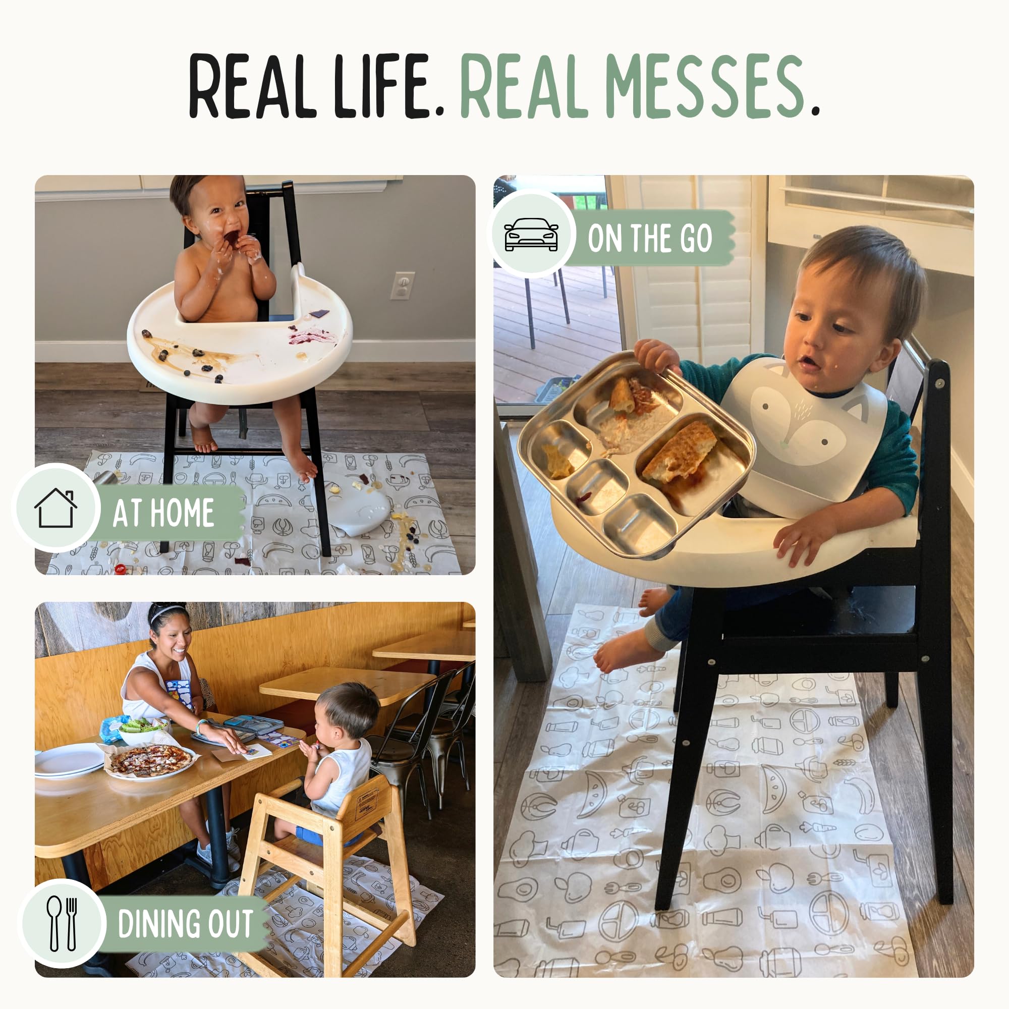THEO'S Tappetini usa e getta | Confezione da 60 | Biodegradabili ed ecologici | Grigio