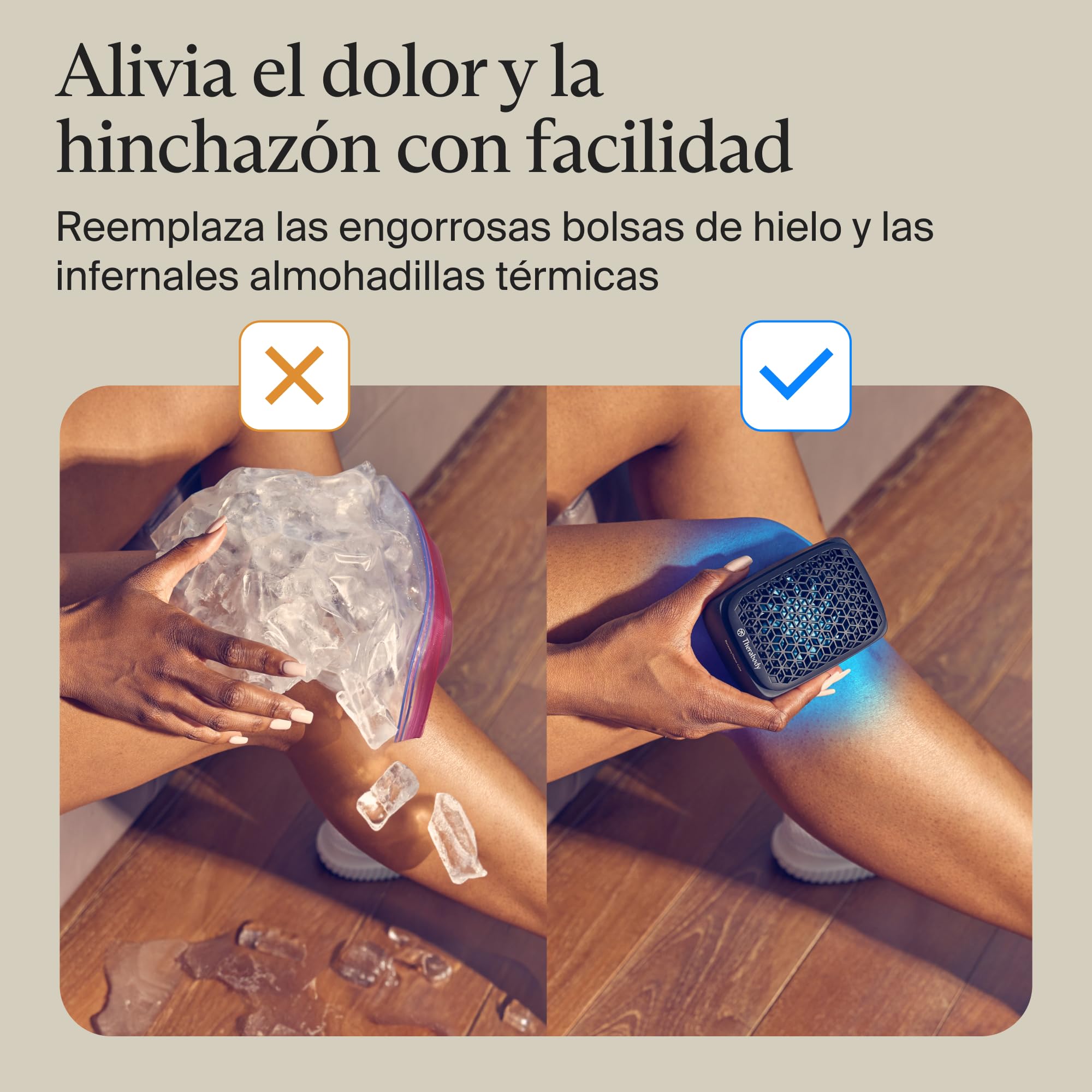 Therabody RecoveryTherm Cube: Terapia instantánea de calor, frío y contraste para aliviar el dolor y favorecer la recuperación después del ejercicio para rodillas, espalda, hombros y todo el cuerpo
