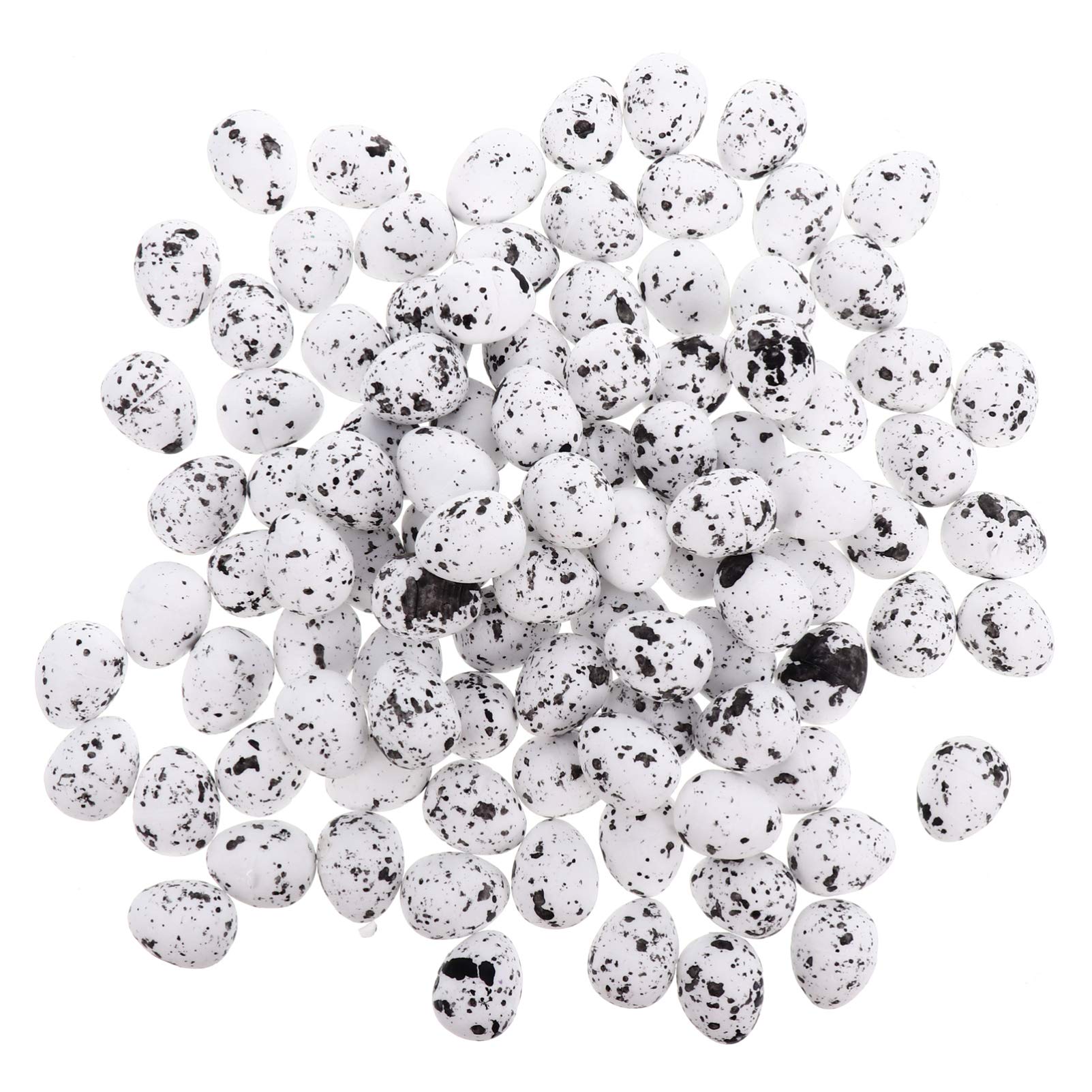 VALICLUD 100 Pcs Speckled Foam Easter Eggs Mini Styrofoam Bird Eggs Graffiti Eggs Basket Stuffers Easter for DIY Crafts Easter Party Favors Supplies 1.8CM White