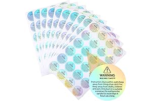 Zonon Holographic Candle Warning Labels for Jar