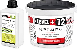 Set 5Kg Weiß Fertig Fliesenkleber Flexkleber + 1L Tiefengrund LF, LEVEL+ SET205