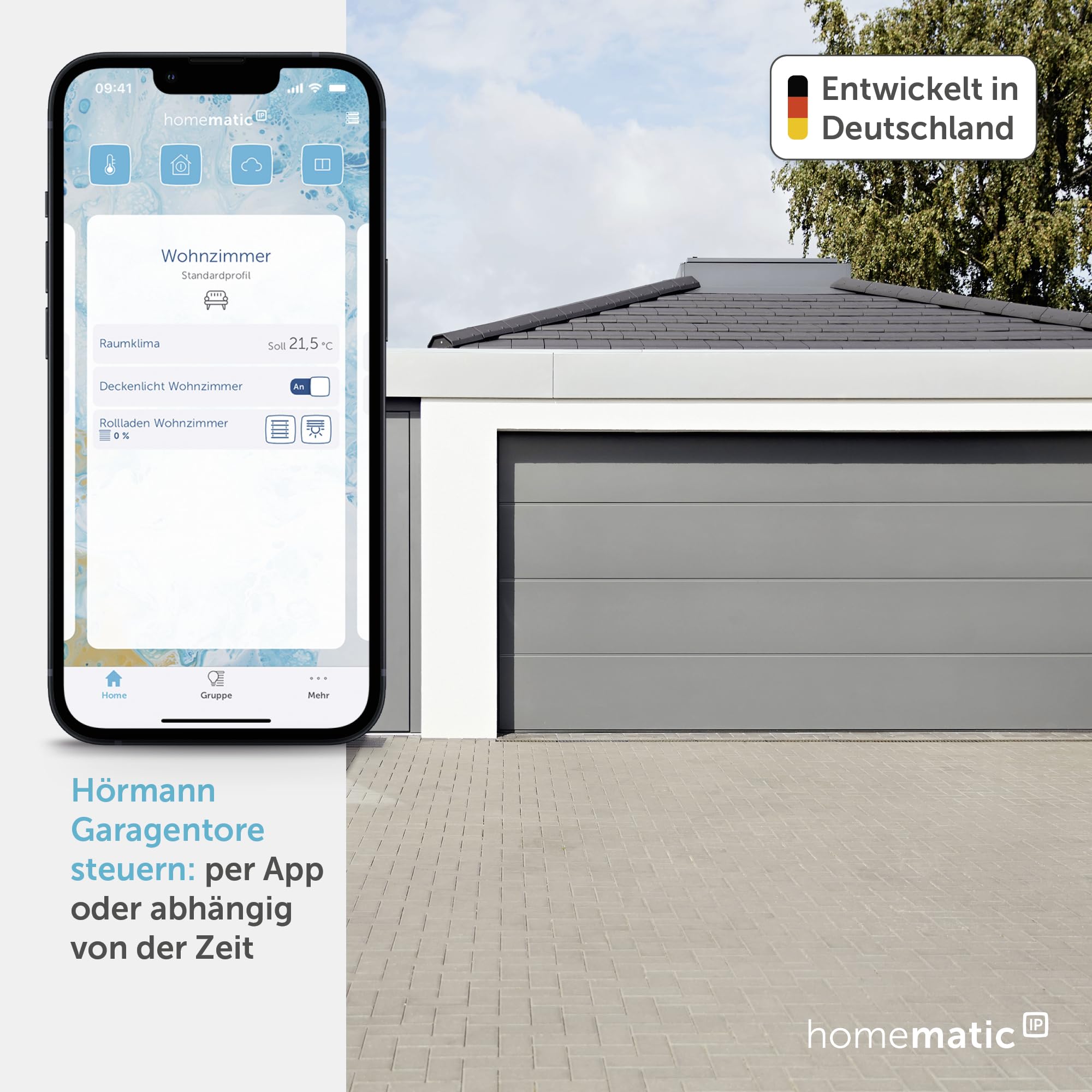 Homematic IP Smart Home Modul für Hörmann-Antriebe, Digitale Garagentorsteuerung per App, Alexa & Google Assistant, einfache Installation, für EIN Hörmann-Garagentorantrieb, 153986A0