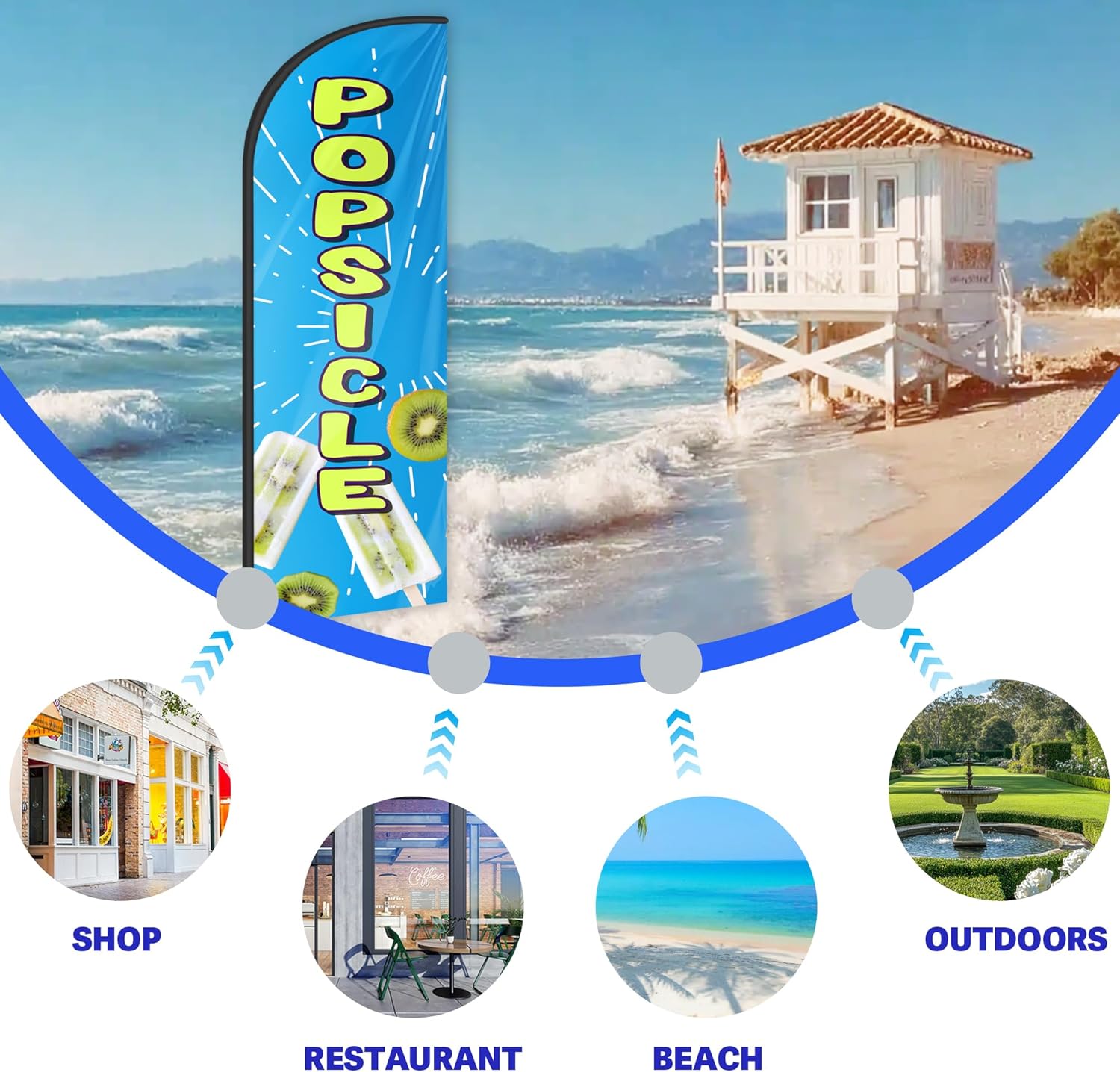 Popsicle Feather Flag for Business Advertising 6 FT Swooper Flag for Storefronts Retailers Shops Food Trucks Events and Fairs (Flagpole Not Included) - Image 3