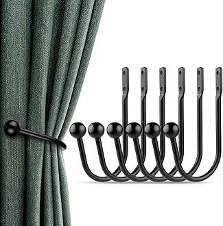 Curtain Holdbacks, 6 pcs Curtains Holder Wall Mounted Drapery Tiebacks Retro ...