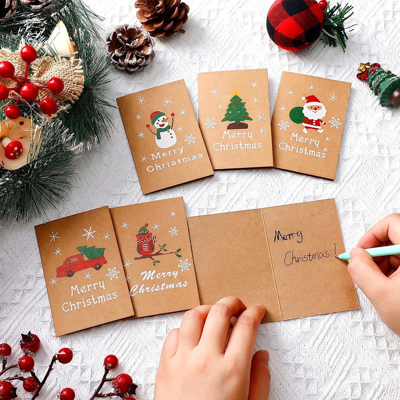 30 Cartoline Di Natale A6 Con Buste | Biglietti Auguri Fai Da Te | Scrivania Messaggi Per Bambini E Adulti - 2