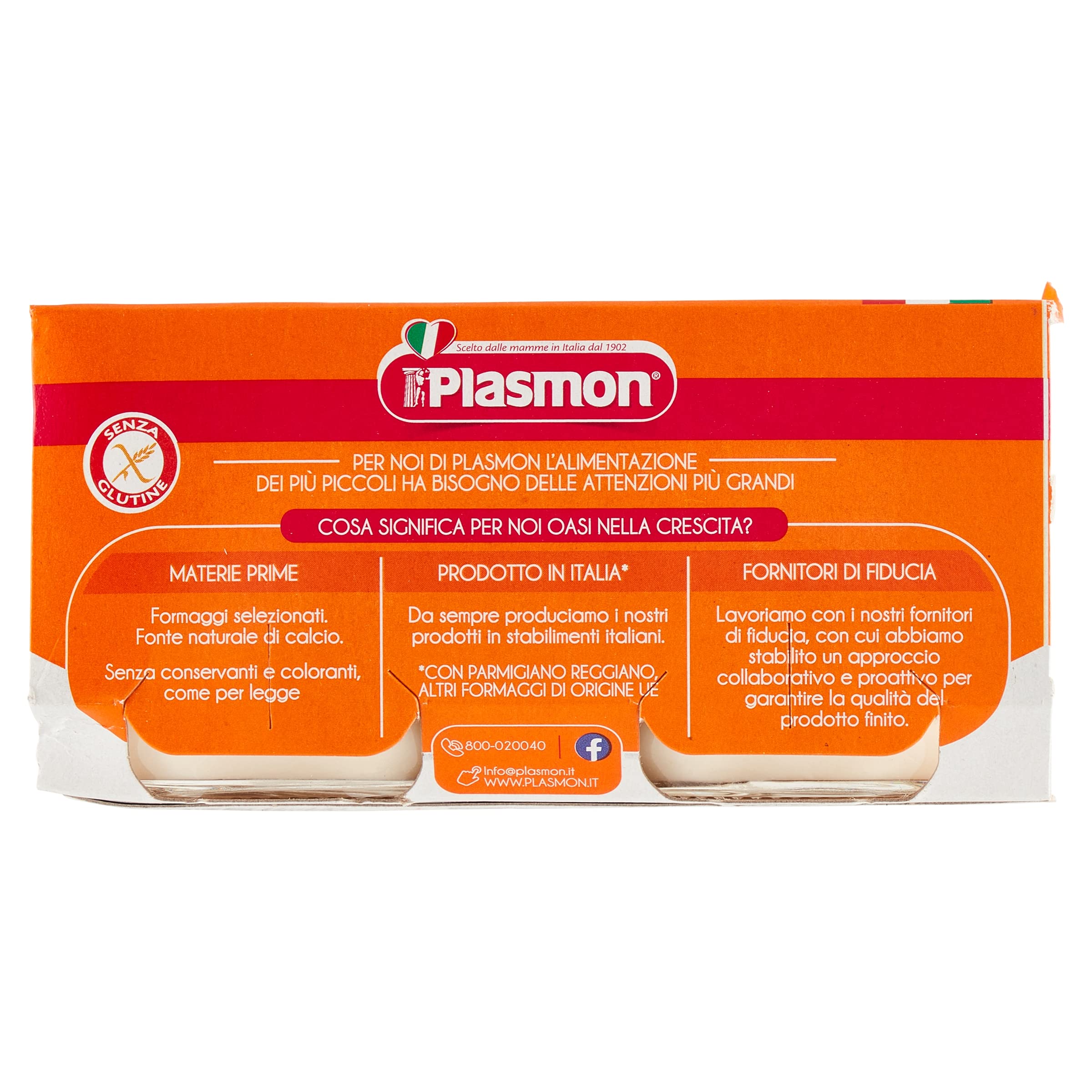 Plasmon Omogeneizzato Formaggino Fuso e Parmigiano Reggiano 2x80g (12 Confezioni)