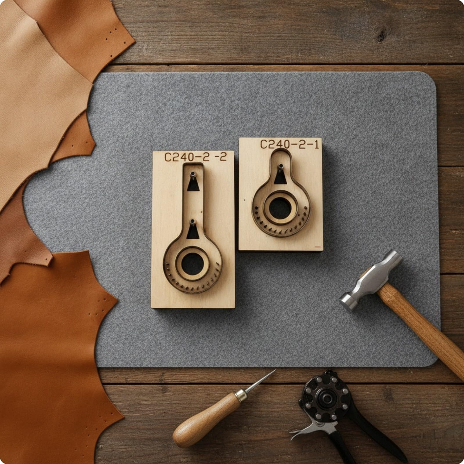 Fus per Cinturino Portachiavi | Duraturo, Legno per Pelle, Multiuso, Laboratorio di Artigianato