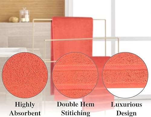 Miniatura 3 de Juego de 6 toallas de baño de algodón de lujo, súper suaves y de secado rápido, ultra absorbentes, para baño y playa