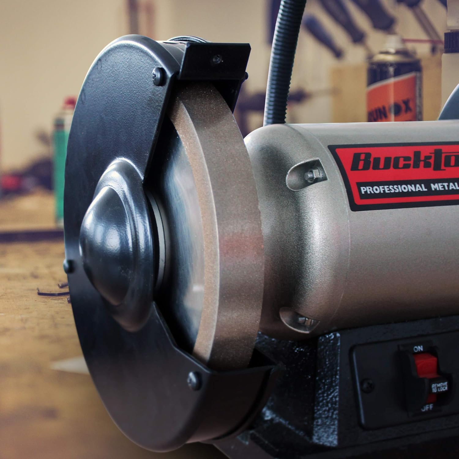 BUCKTOOL 180 Grit 8 Inch CBN Grinding Wheel, 1" Wide, 5/8" Arbor Cubic Boron Nitride Sharpening Wheel for Sharpening Wood-Turning Tools, Chisels, Hardcore and More