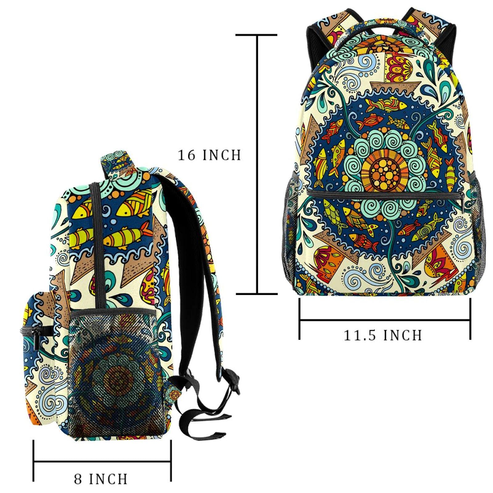 Laptop-Rucksack, Motiv: Angel Unicorn Star Night Navy Hintergrund University Laptop Rucksack Reisetasche Große Kapazität & Verstellbarer Gurt, Mehrfarbig 10,