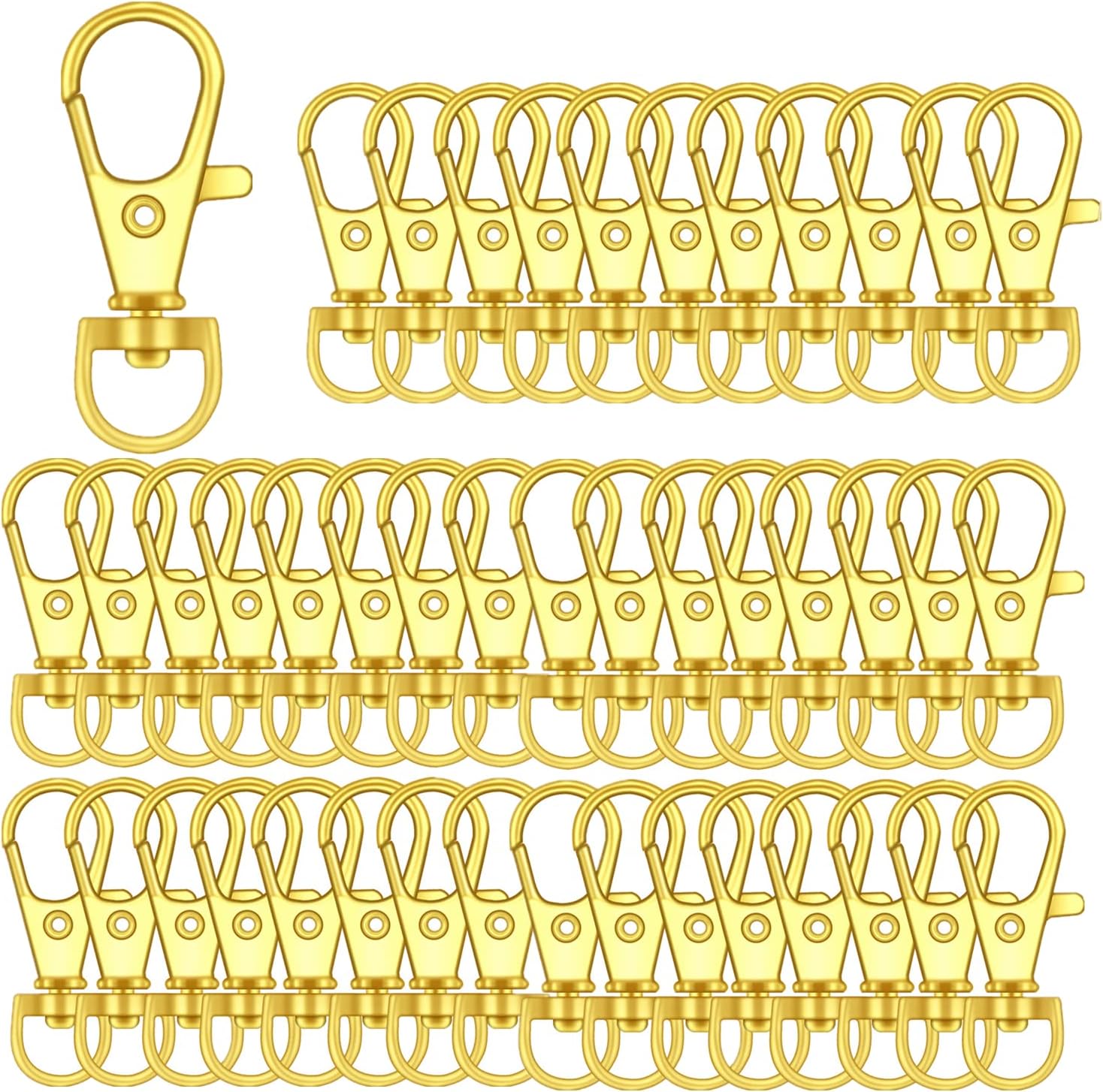 50PCS Key Chain Clip Hooks, Swivel Clasps Lanyard Snap Hook