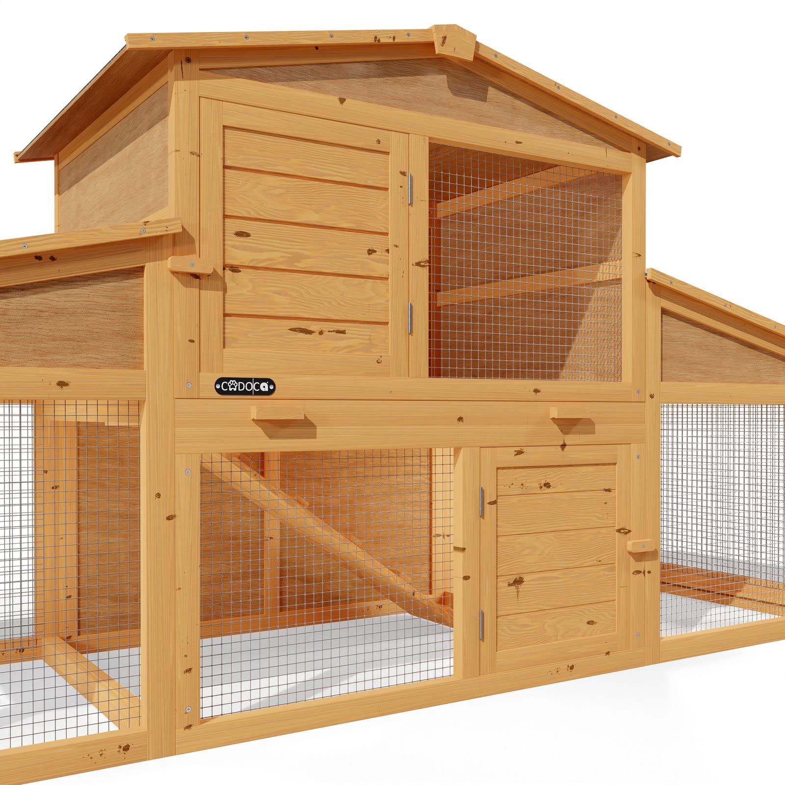 Conigliera In Legno Triangolare Home Discount - Gabbia Per Conigli E Porcellini D'India, Dimensione L