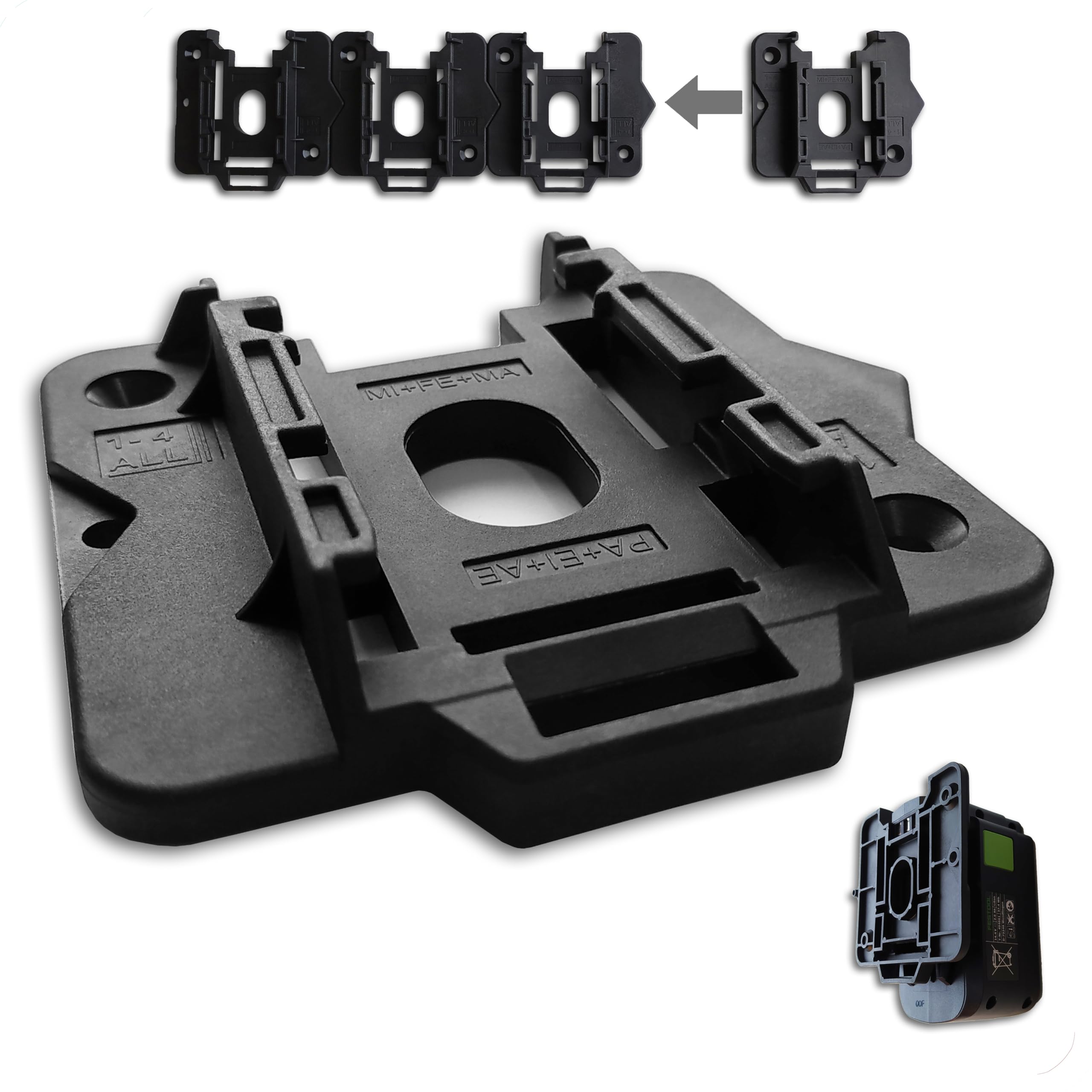 Sle Engineering Black 5X Sle Professional Battery Holder For Festool 12 V 15 V 18 V Battery Wall Mount Battery Bp Bps Bpc Li C Hp Hpc Asi 12 15 18 2.5 2.6 3.1 4.0 5.0 5.2 6.2 8.0 Ah