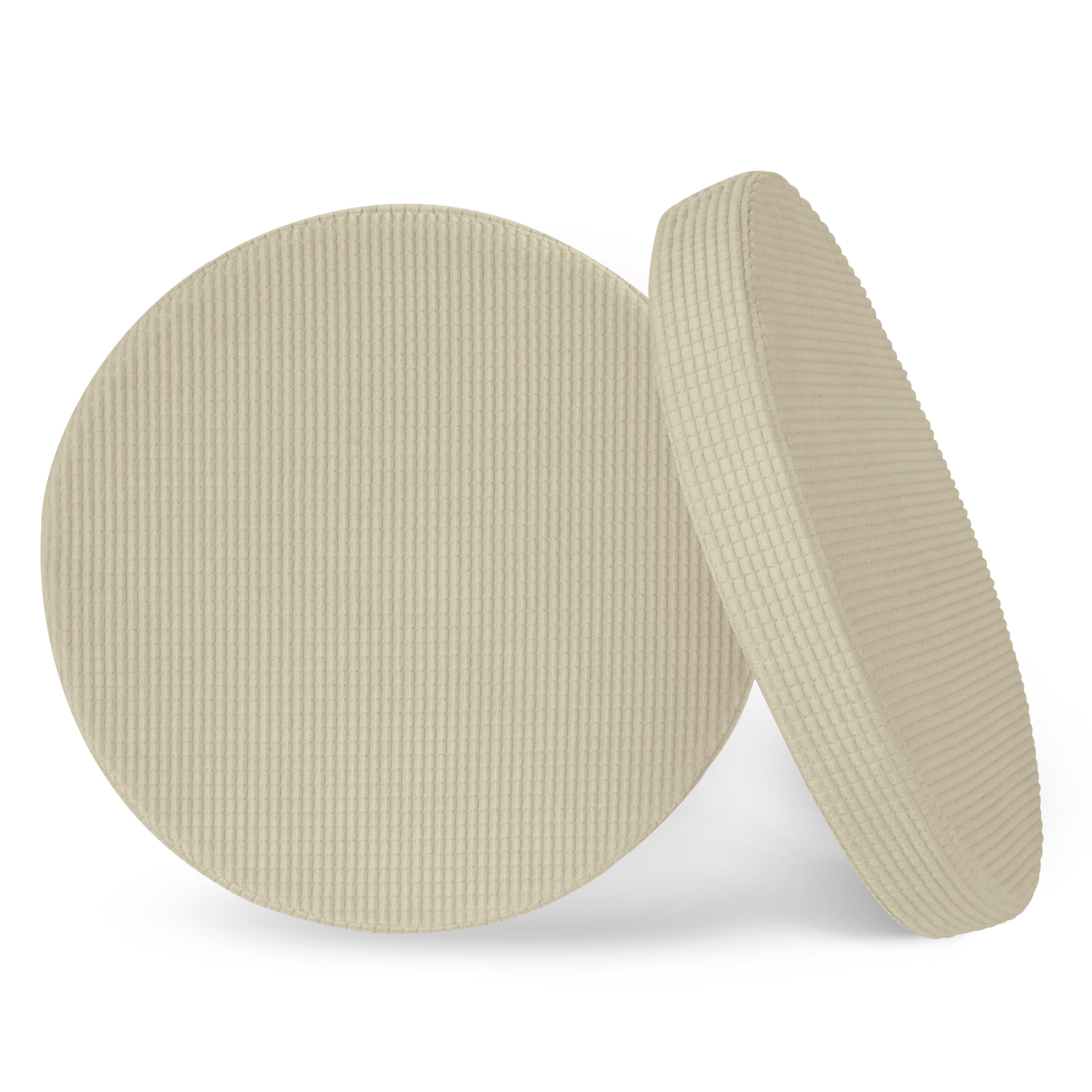 AddGrace Round Chair Cushions for Dining Chairs 2 Pack 41x41cm Beige
