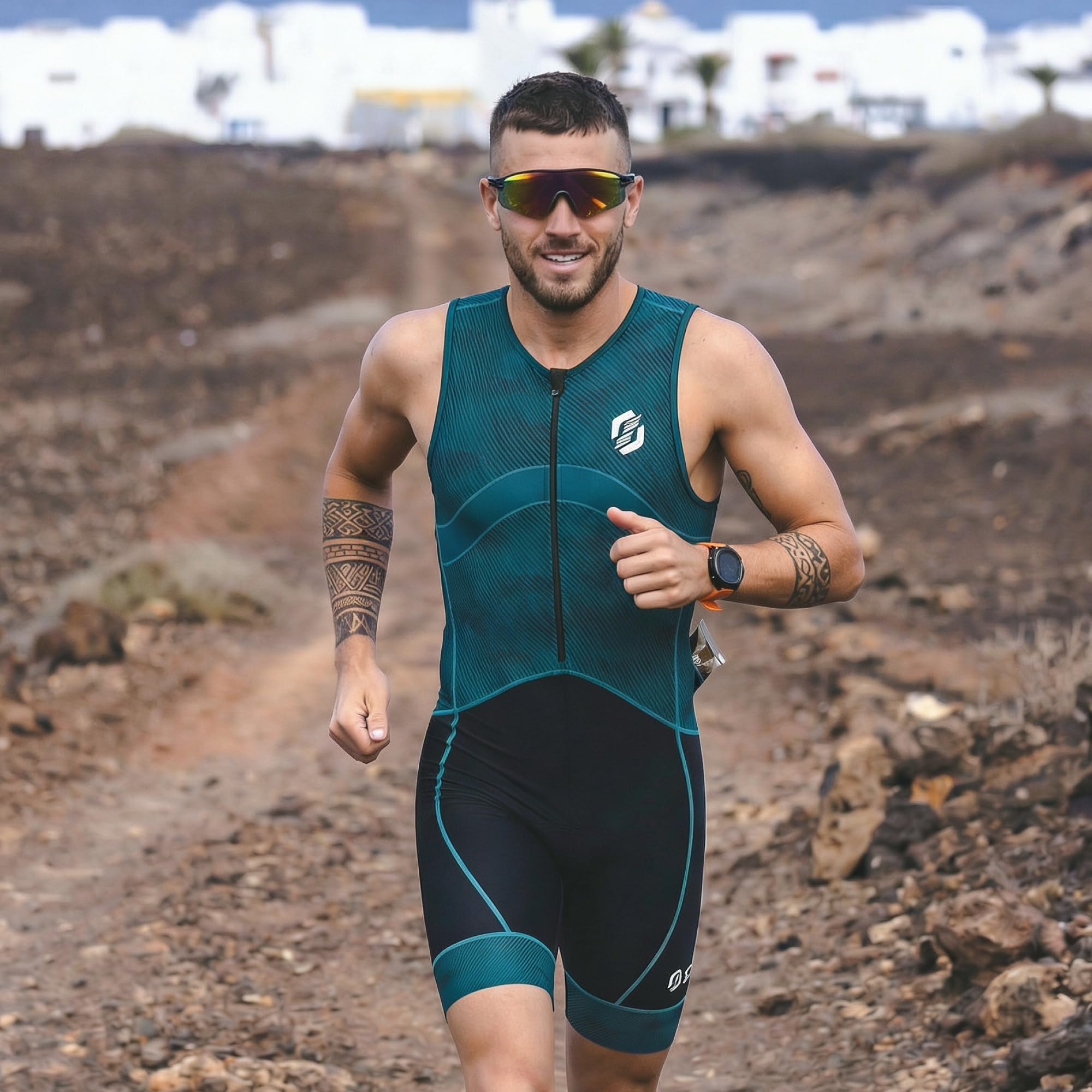 SLS3 Pro Traje de Triatlón para Hombre - Tri Suit Sin Mangas FX - Traje de Triatlón Acolchado - Secado Rápido