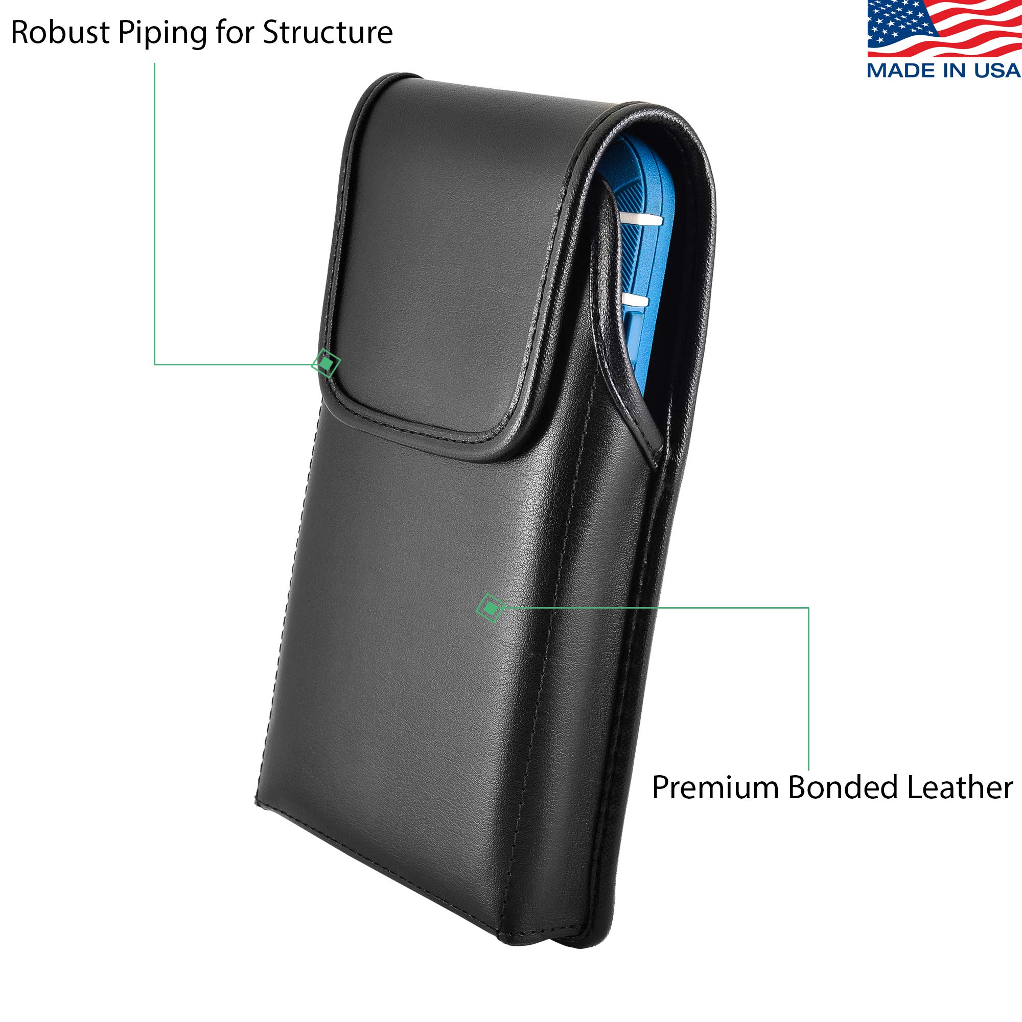 Turtleback Belt Case Designed For IPhone 11 (2019) And IPhone XR (2018) Vertical Holster Black Leather Pouch With Heavy Duty Rot - View #6