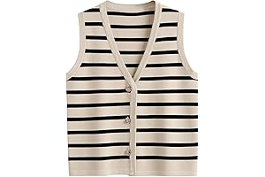 Striped Button Up Cardigan Sweater Vest