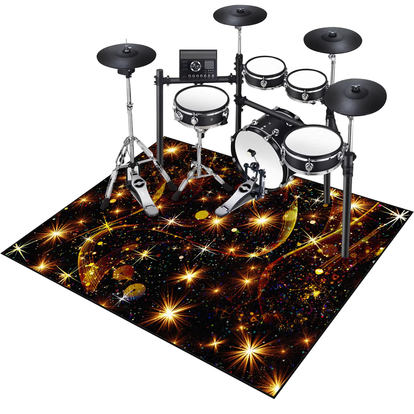 Drum Teppich Trommel Teppich Schlagzeugteppich Schallschutz Akustik Schlagzeug Teppich Professionelles rechteckiges Elektronisches Jazz Schlagzeug Kit Drumteppich für Studio, Wohnung 200 x 160 cm