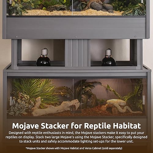 Miniatura 3 de New Age Pet ECOFLEX - Apilador de reptiles Mojave, grande, compuesto de plástico de madera duradero, resistente a la humedad, control de olor, se