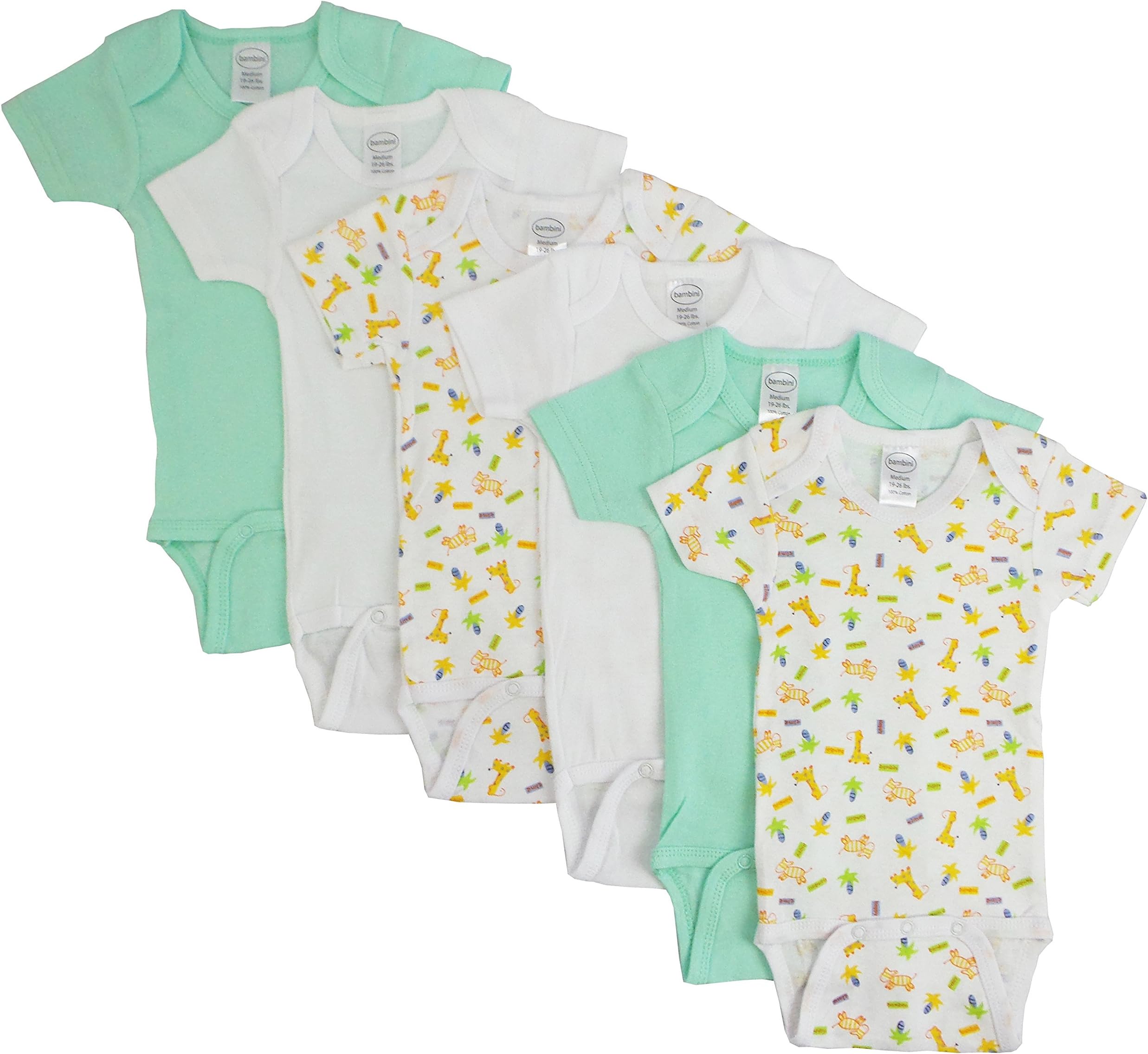 Boys' Printed Short Sleeve 6 Pack - Newborn