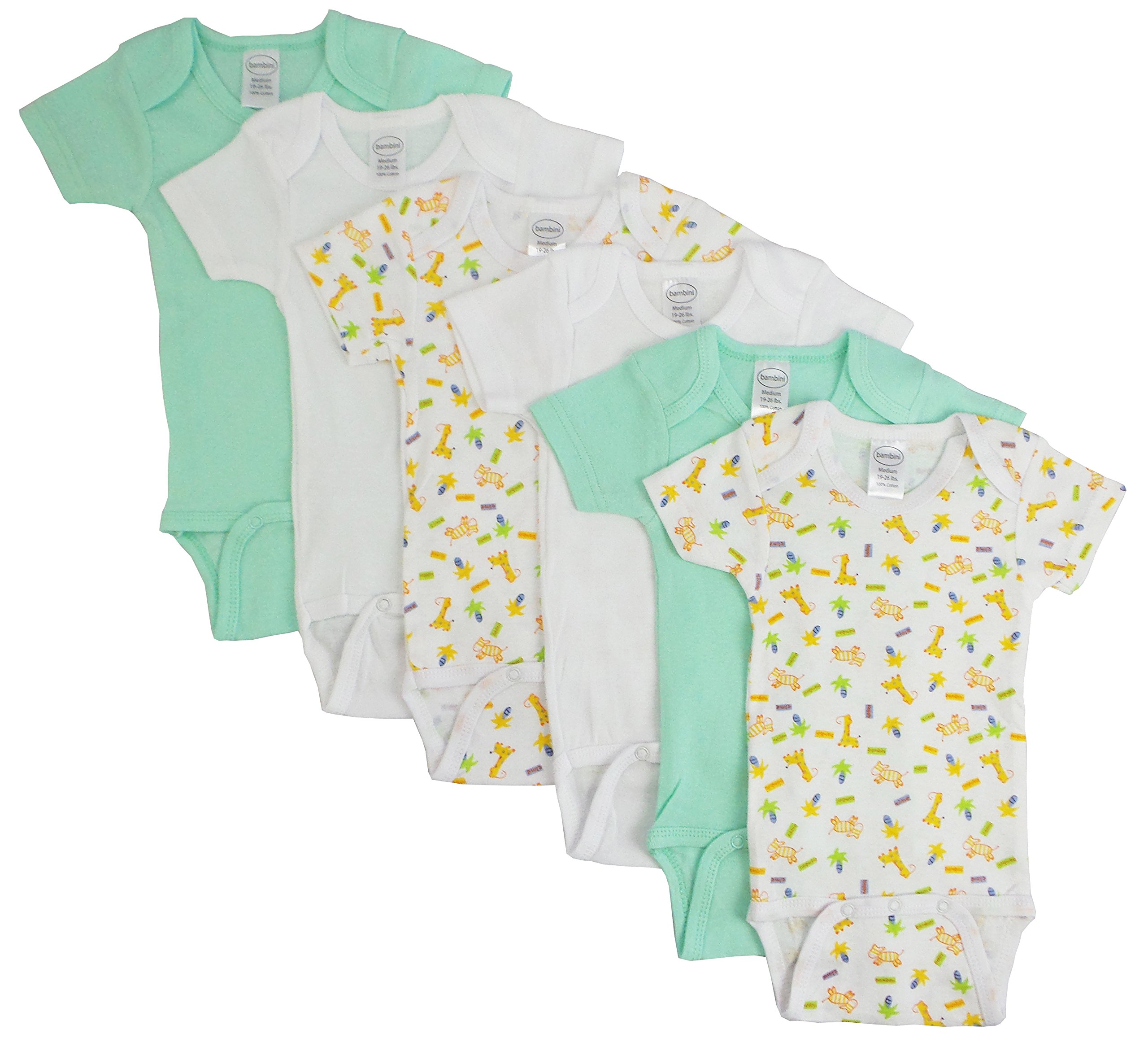 Boys' Printed Short Sleeve 6 Pack - Newborn