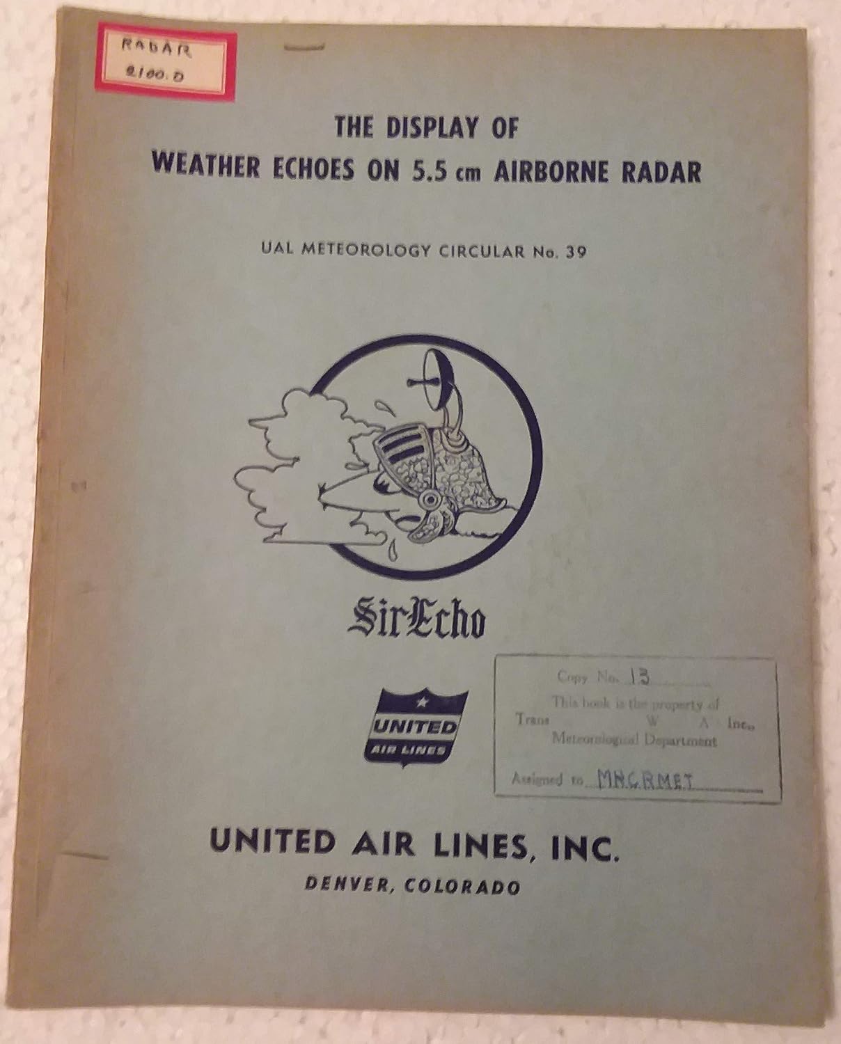 The display of weather echoes on the 5.5 cm. airborne