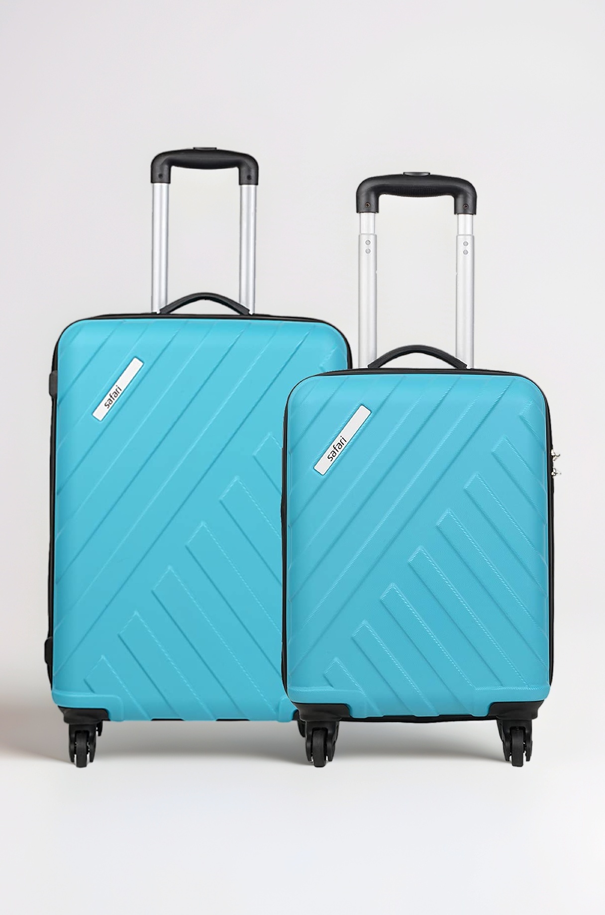 Safari Ray 55 Cms & 67 Cms Trolley Bag Hard Case Polycarbonate 4 Wheels 360 Degree Wheeling System Luggage, Travel Bag, Suitcase for Travel, Trolley Bags for Travel, Cyan